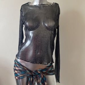 rue 21 Women’s sheer mesh see-through long sleeve. Semi-new